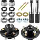 Trailer Idler Hub Kits with 5 on 5" Bolt Idler Hub & Round #84 Trailer Axle Spindle Fit for 3500 lb, Sets of 2