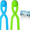 Snow Toys, Snowball Maker Snow Ball Shaper Molds with Handle for Kids Outdoor Indoor Winter Snowball Fight Maker Tool Clip Snow Games for Toddlers Boys Girls Ages 4 5 6 7 (Set of 2,Green,&Ocean Blue)