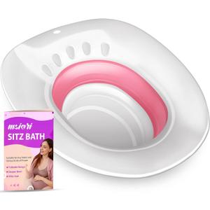 Msiori Sitz Bath for Hemorrhoids, Sitz Bath for Toilet Seat - Perineal Soaking and V Steaming, Postpartum Care - Yoni Steam Seat - Collapsible Storage - Use with Sitz Baths Salt