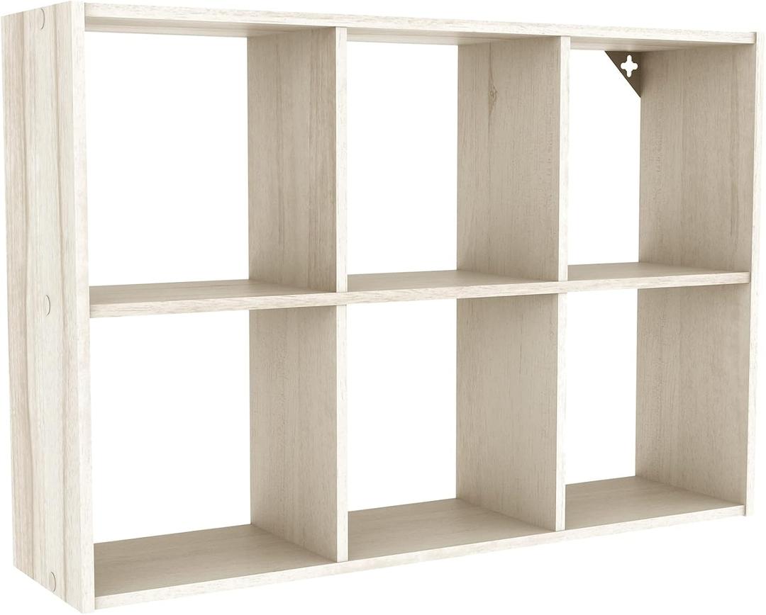 ClosetMaid 5430 Mini 6-Cube Desktop or Wall Mount Organizer, Bleached Walnut