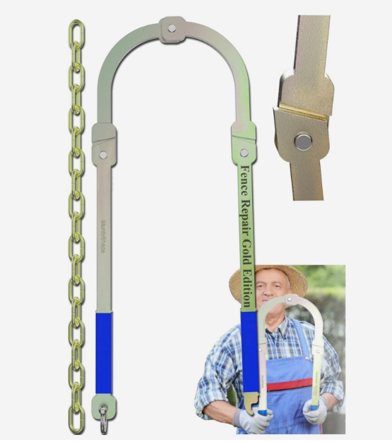 Updated Heavy Duty Fence Repair Tool, Fence Stretcher Tool for Tightening and Restoring Barbed Wire, Electric Fence, Horse Fence, Mesh Fencing, Fence Stretcher-Fence Repair for Ranch, Farm, Garden Use.