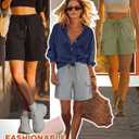 Cuffbow 3 Pack Hiking Cargo Shorts for Women 7 Inch Inseam Lightweight Athletic Summer Casual Bermuda High Waisted 4 Pockets, Large