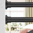 ALLZONE Tension Curtain Rod for Window, 2 Pack 83-123 Inches, Heavy Duty Curtain Rods No Drilling, Non-Slip Bathroom Shower Tension Rod, Renter Friendly, Adjustable, Spring Loaded, Extra Long, Black