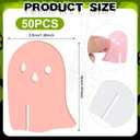 50 Pcs Halloween Party Drink Markers Pink Ghost Wine Charms Party Favors Ghost Drink Tags Reusable Wine Glass Charms for Halloween Birthday Decorations