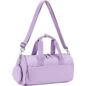 Mini Gym Bag for Women Girls Cute Small Duffle Bag 12'' with Multifunctional Pockets Workout Sport Bags Dance,Fitness,Yoga (B-Purple)