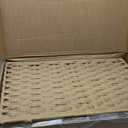 Storage Basket with Lid Rattan Woven Storage Baskets with 2 Separate Lids, 17.2 Gallon (65 L), 22 x 13 x 13.8 Inches,Foldable, 2 Removable Liner Bags Handles for Bedroom, Laundry Room Natural