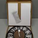 1st owned Wall Clock for Living Room -16" Silent Non Ticking,Battery Operated,Black Metal, Antique Wood Clocks for Farmhouse,Dining Room,Bedroom,Kitchen Clock Wall Decor- Arabic Numerals