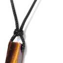 Crystal Necklaces for Women Gemstone Pendant Necklace Adjustable Handmade Black Rope Natural Stone Spiritual Necklace Energy Crystals and Healing Stones Necklace for Men