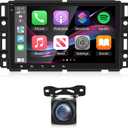 2+64G Car Radio for Chevrolet/Chevy Silverado/GMC/Buick/Hummer - 8 Inch Android Touchscreen with Wireless Carplay and Android Auto/HiFi/WiFi/GPS Navigation/Steering Wheel Control