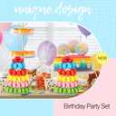 Juexica 2 Pcs Round Macaron Tower Stand 6 Tiers Plastic Cupcake Display Rack Macaron Display Wedding Cupcake Food Serving Stands Clear Dessert Towers for Wedding Baby Shower Birthday Decor