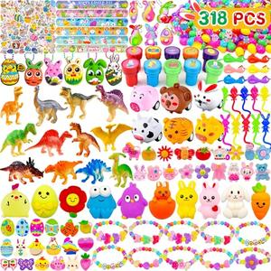 bider 318 pcs Easter Eggs with Toys inside Bulk filled Easter Basket Stuffers Egg Hunt Easter Party Favors for Kids Toddlers Boys Girls 100 pack