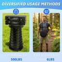 Upgraded Collapsible Stool with Table Top, Portable Telescopic Seat, Folding Stool for Camping Gardening Fishing Hiking BBQ, Tabletop Diameter 19.7 inches