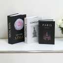 Decorative Fake Books for Home Decor - 3 Faux Book Storage Boxes, Stackable Decorative Bookshelf & Coffee Table Decor, Modern Neutral Design for Any Home Aesthetic with Hidden Storage