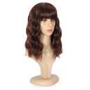 Ucubb Short Curly Wigs with Bangs for Women 14 Inches Wavy Bob Wig Synthetic Heat Resistant Fiber Wigs