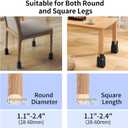 Adjustable Furniture Risers 4 Inch with Removable Screw Clamp, Fits Diameter from 1.1-2.4 Inch, Bed Table Couch Desk Risers Heavy Duty for Square Round Straight Furniture Legs(4 Pack, Black)