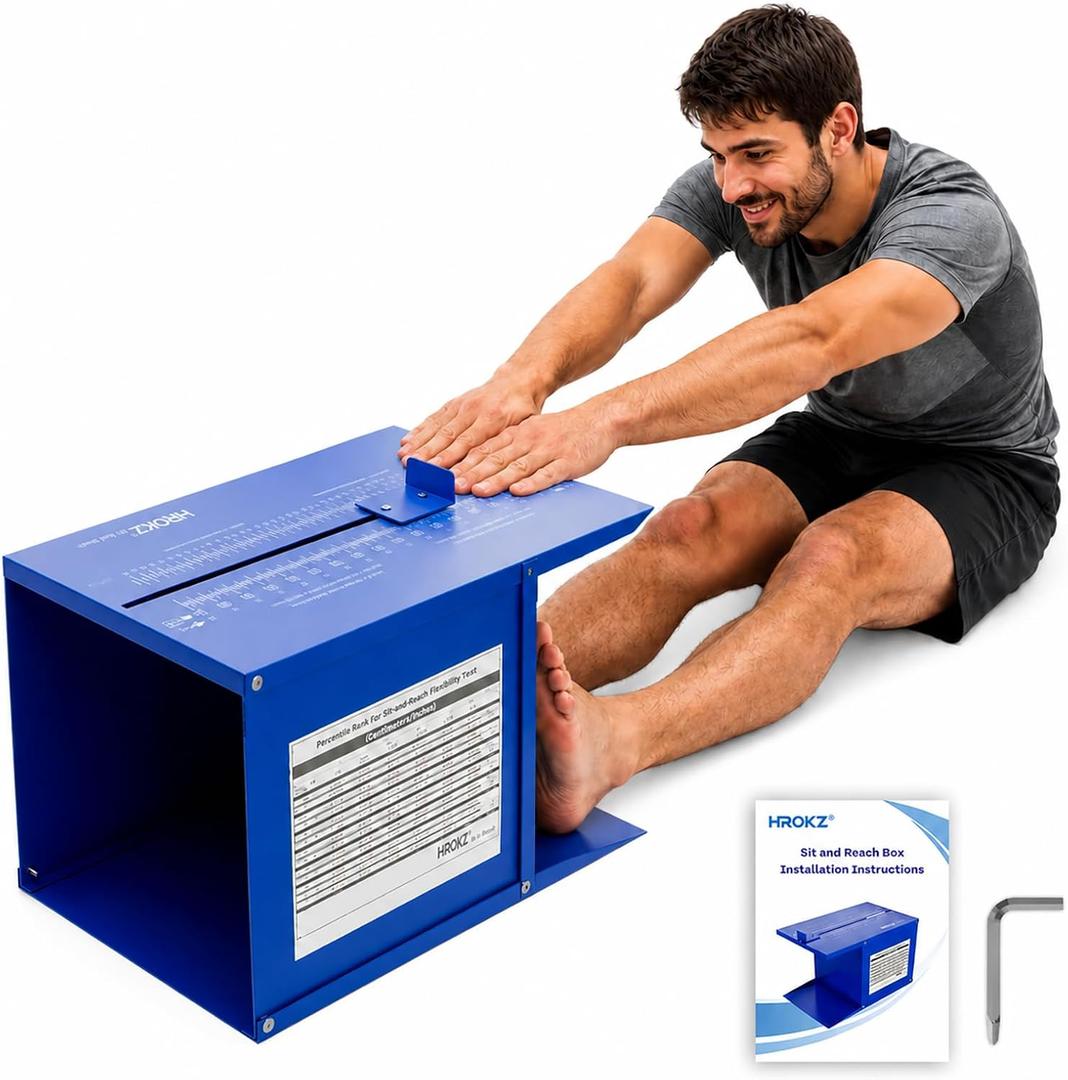Sit and Reach Test Box with Installation Guide & Tool, Blue