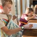 Compatible with Sync UP Kids Watch 2 Screen Protector, 2Pack Hard PC and Tempered Glass Case Cover for T-Mobile SyncUP Watch, Anti-Scratch and Touch Sensitive (Black+Blue+Teal)