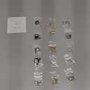 Hicarer 18 Pcs Men Dangle Hanging Earrings Hinged Dangle Stainless Steel Huggie Hoop Long Chain Pendant with Feather Leaf Bar Black Gold Silver