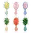 6 Pieces Mini Wet Hair Brush, Travel Detangling Brush, for Most Hair Types, with Ease Knots Without Tears or Breakage, Multicolor
