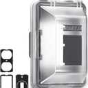 SURAIELEC Outdoor in-Use Outlet Cover, 1-Gang Weatherproof PC Receptacle Cover, Extra-Duty, Horizontal/Vertical Mount, Compatible with GFCI, Duplex Outlets and Switches for Outdoor Use, Black, 1-Pack