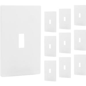 Power Gear Single Toggle Screwless Wall Plate Cover, 4.75" H x 2.9 L, Outlet Covers Wall Plate, Light Switch Cover Plate, Switch Plates and Outlet Covers, Outlet Cover Plate, UL Listed, 10 PK, 70652