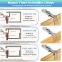 Drawer Front Installation Clamps Adjustable Drawer Fixing Clamp for Cabinet Installation Tools Drawer Front Fixing Clip, 2 Pack Efficient Drawer Face Panel Clamps