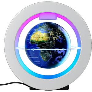 KAIMC Magnetic Levitation Floating Globe 4in,Gift for Men,Teens Boy Kids, Retirement or Birthday,Rotating World Map with LED Lights,Cool Office Desk Accessories KAIMC Magnetic Levitation Floating Globe 4in,Gift for Men,Teens Boy Kids, Retirement or Birthday,Rotating World Map with LED Lights,Cool Office Desk Accessories