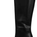 Lovee Cosee Knee High Boots for Women Square Toe Chunky Heeled Boots with Side Zipper Fashion Dress Elastic Tall Boots (7, Black-wide Calf)