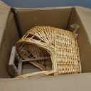 Vintage Wicker Stroller-Style Flower Basket with Wheels,Woven Rattan Stroller Shaped Flower Basket,Perfect for Wedding Party Flower Decorations and Gifts for New Parents
