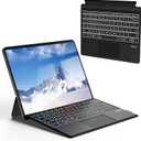 Surface Pro Keyboard for Pro 3/4/5/6/7/7 Plus, Wireless Bluetooth Surface Keyboard with 12 Gesture Touchpad, 7 Colors Backlit, Smart Sleep/Wake, Rechargeable Battery& USB-C Charging