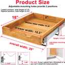 DINDON Pull Out Cabinet Organizer (20" W x 18" D) 1 TierSingle Tier Oak Wood Under Cabinet Slide Out Shelf Drawer Box