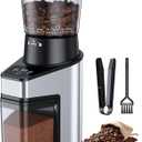 Conical Burr Coffee Grinder Electric, Adjustable Touchscreen Coffee Bean Grinder with 60 Grinding Settings for Home Use, 60 Seconds Timer & 1-8 Cup, Anti-static, Stainless Steel