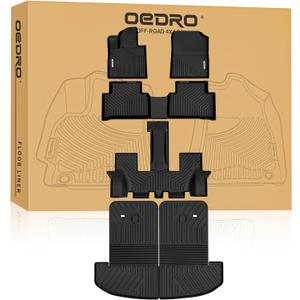 OEDRO Floor Mats Set Fits for 2026 2025-2021 Kia Sorento 6&7 Seats Gas Model(Not for Hybrid) Cargo Mat Back Seat Cover 2025 Sorento Automotive Accessories (Trunk Mat with Backrest Mat+Floor Mats)