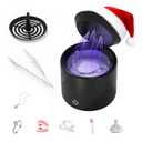 Ultrasonic Retainer Cleaner, 48kHz Denture Cleaner, Retainer Cleaning Machine for Denture, Retainer, Aligner, Jewelry, Mouth Guard, Brace, Toothbrush, Pacifier, Razor, 3 Modes Jewelry Cleaner 200ML (Black)