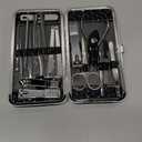 Nail Clippers Set Fingernail and Toenail Clipper Cutters, 18Pcs Manicure Pedicure Kit Professional Grooming Kits, Nail Care Tools with Travel Case Stocking Stuffers Gifts for Men Women Parent (Black)