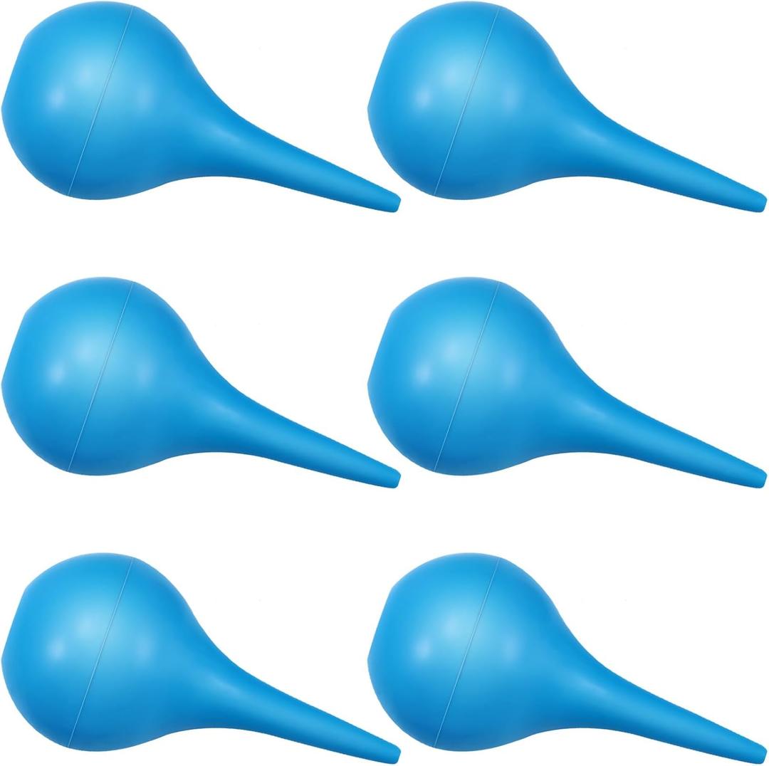 Nuanchu 6 Packs Hand Bulb Ear Syringe 30 ml Washing Rubber Squeeze Bulb Ear Syringe Ball for Infant Baby Puppy Adult(Blue)