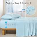 DOWNCOOL Cooling Sheets Queen, Cooling Bed Sheets for Hot Sleepers and Night Sweats, Q-Max>0.4, 4-Piece Soft & Breathable Summer Queen Sheet Set, 15" Deep Pocket with Elastic, Blue