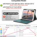 Keyboard Case for iPad 9.7 (6th Gen 2018 / 5th Gen 2017) / Pro 9.7 inch (2016) - 7 Colors Backlit Keyboard Cover and Mouse (Black)