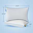 Cooling Bed Pillows for Sleeping Queen Size Set of 2, Double-Sided Memory Foam Cool Pillow with Zipper for Hot Sleepers, Cold Pillows for Side, Back or Stomach Sleepers (Shell)