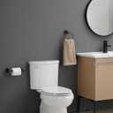 RUMOSE Toilet Paper Holder and Hand Towel Ring Oil Rubbed Bronze Wall Mount Bathroom Hardware Accessories 2 PCS Set Flexible Pivoting Toilet Tissue Roll Holder and Towel Hanger, Stainless Steel