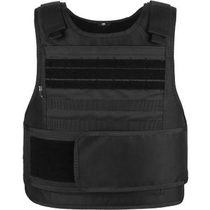 MGFLASHFORCE Tactical Vest for Men, Security Police Airsoft Vest (Black)