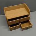 Nicunom Bamboo Desk Organizer, 3-Tier Bamboo Tabletop Storage Organization Multifunctional Desktop Organizer with Drawers for Home Office Toiletries Supplies Vanity