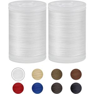 330 Yards FIVEIZERO Extra Strong Upholstery Thread,White Bonded Nylon Thread for Denim Leather,Craft,Machine,DIY and Home (2 Pack) CJ