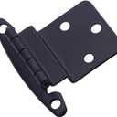 Decobasics Free Swinging 3/8" Inset Cabinet Hinges Black (50 Pack /25 Pair) for Kitchen Cabinet Doors -Come with Upgraded Matching Screw & Quiet Soft Close Bumper