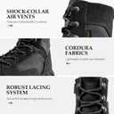 FREE SOLDIER Men's Tactical Boots 8 Inches Lightweight Combat Boots Durable Suede Leather Military Work Boot Desert Boot (10, Deep Black)