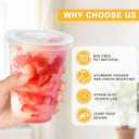 Clawsoff 100 Pack 16 oz Plastic Cups with Lids and Straws, Disposable Clear Coffee Cups with Lids, Sturdy To Go Cups for Iced Coffee, Smoothies, Milkshake, Cold Drinks (EXP 02/04/26)
