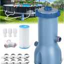 KimFilter Pro Series 1000 GPH Above Ground Pool Filter Pump, Powerful Pool Cartridge Filter Pump, Water Circulation and Filtration System - Improved Water Clarity, Pools Pumps Above Ground-Navy Blue