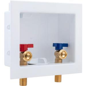 SUNGATOR Mip Washer Valve Box, 1/2 Inch Mip (Sweat) Inlet x 3/4 Inch MHT Outlet, Sweat Washing Machine Box with Brass Valves Installed