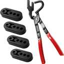Covzoe Exhaust Hanger Removal Pliers and 4 Pieces 4 Hole Hanger Rubber Kit, Universal Muffler Rubber Bracket Separation Exhaust Pliers Suitable for Most Car Pipe Exhaust Hangers