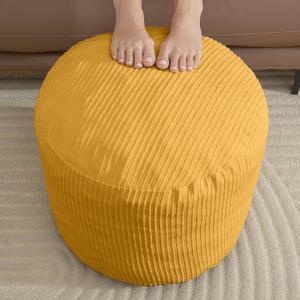 Pouf Ottoman Foot Stools Ottoman with Foam Small Corduroy Ottomans for Living Room Ottomans Pouf 20x15 Floor Poufs Foot Rest for Office Chair Yellow Foot Stool Small